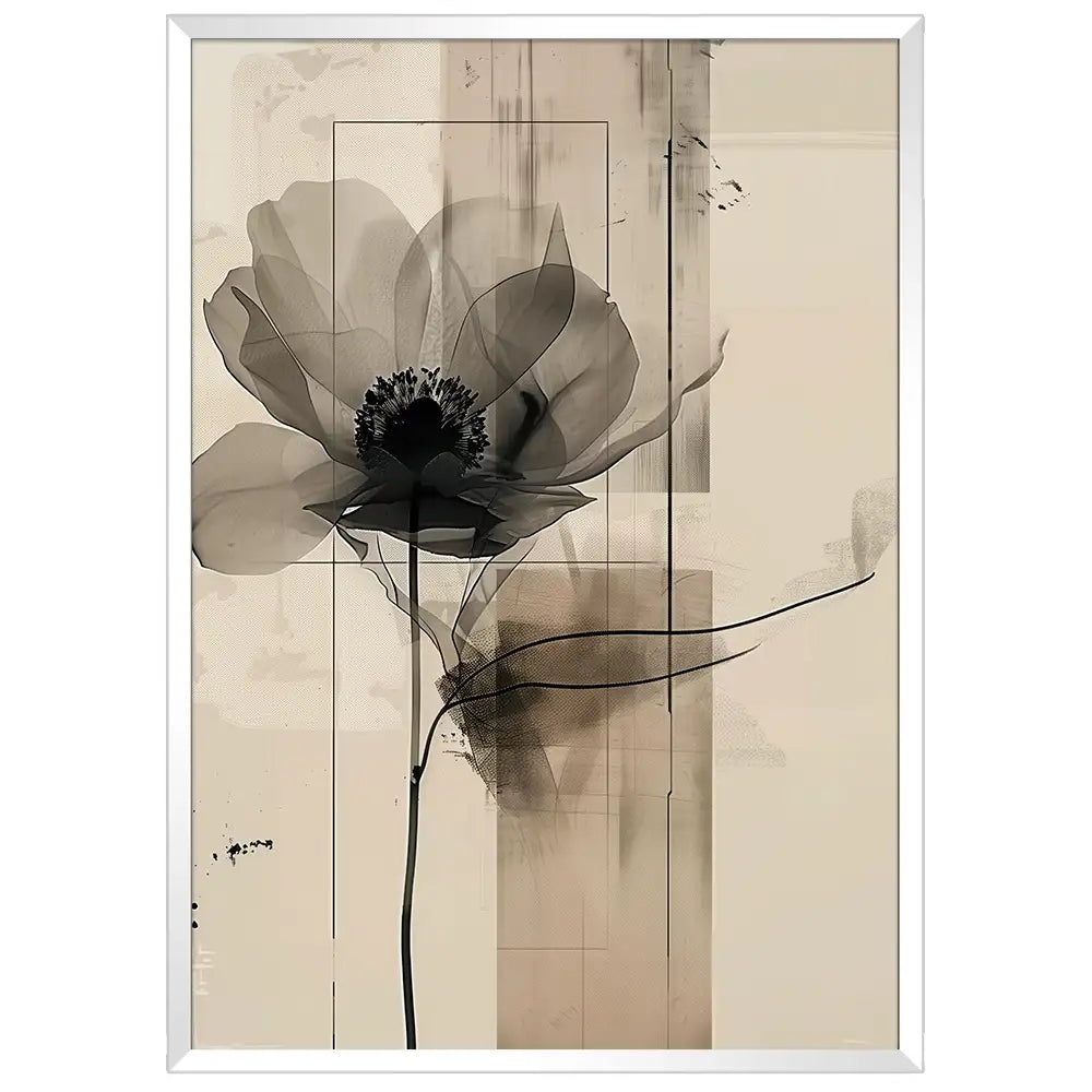 Cuadro de flores grandes con estilo artístico y moderno