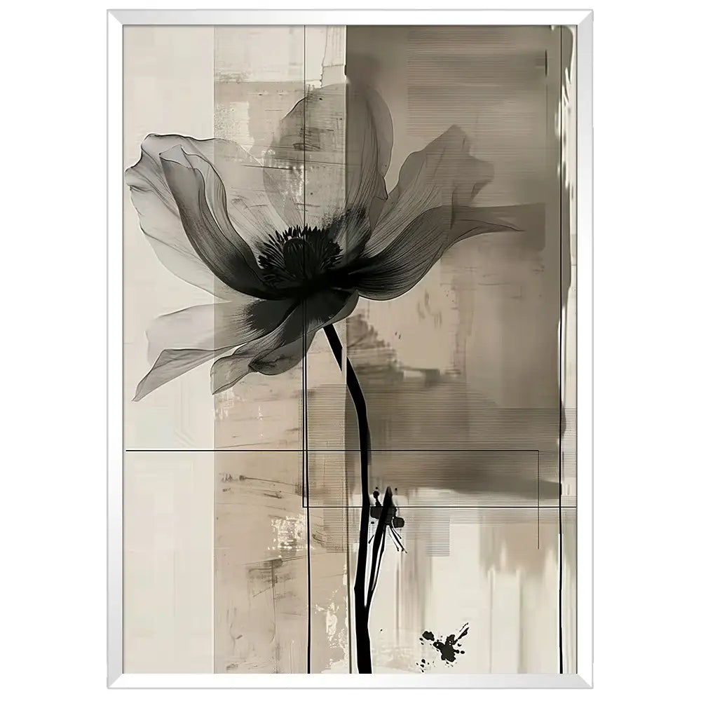 Cuadro moderno de flores grandes para sala moderna y elegante