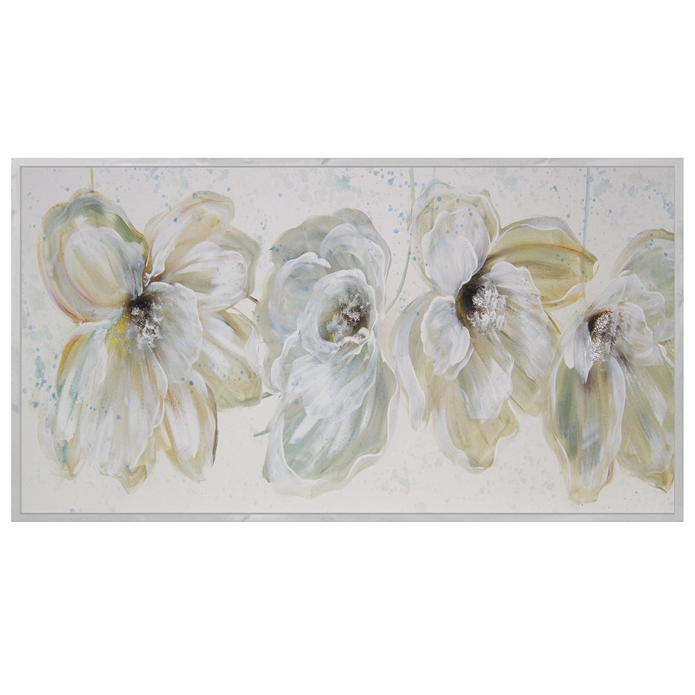 Cuadros modernos de flores grandes en blanco y beige