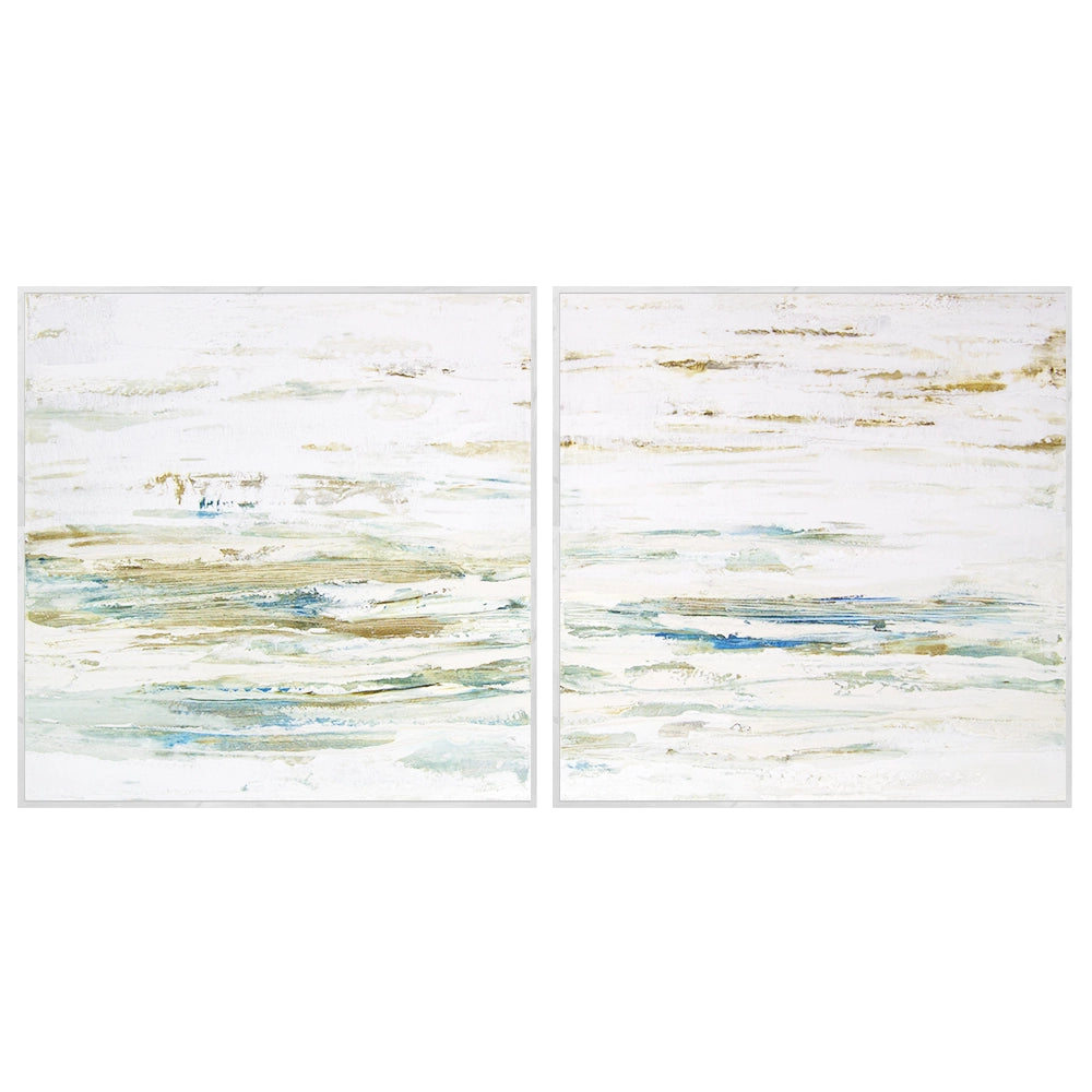 Cuadro pintado a mano inspirado en el mar abstracto contemporáneo