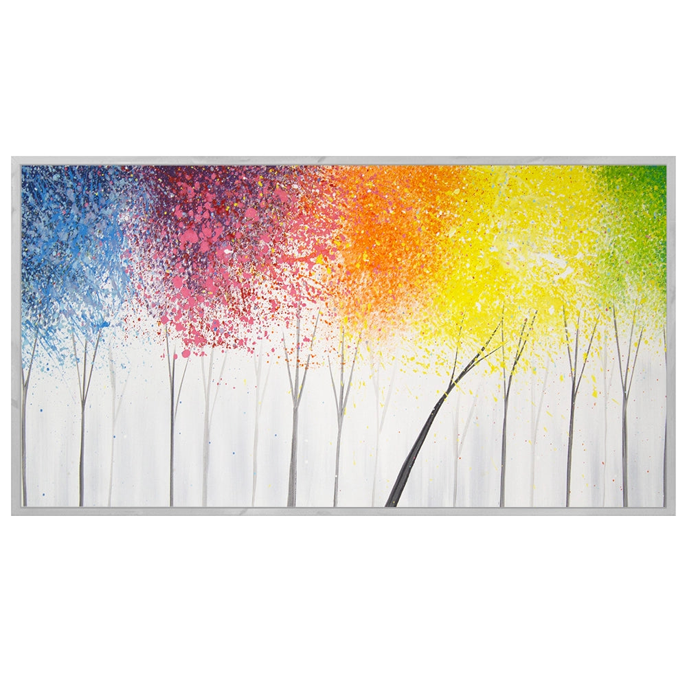 Cuadros con mucho color de bosque abstracto moderno