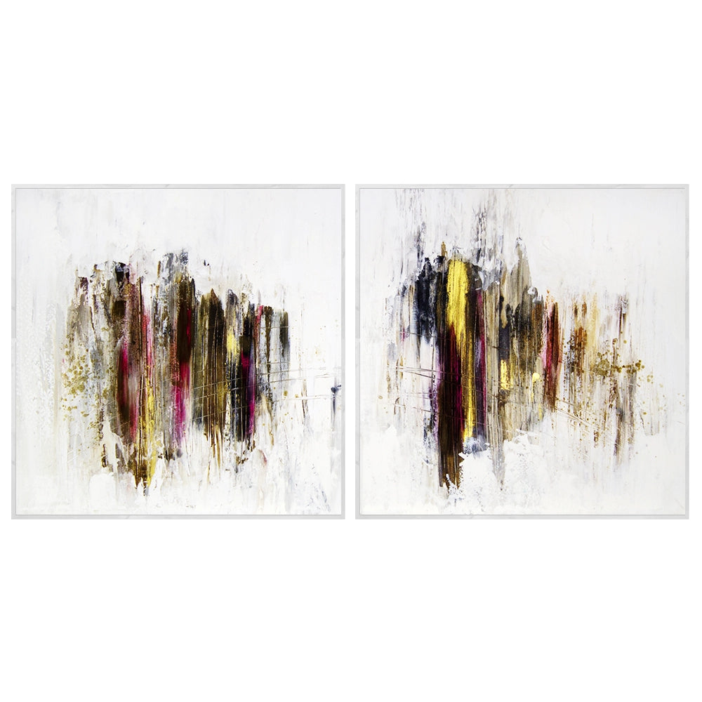 Cuadro abstracto elegante en tonos oscuros y dorados