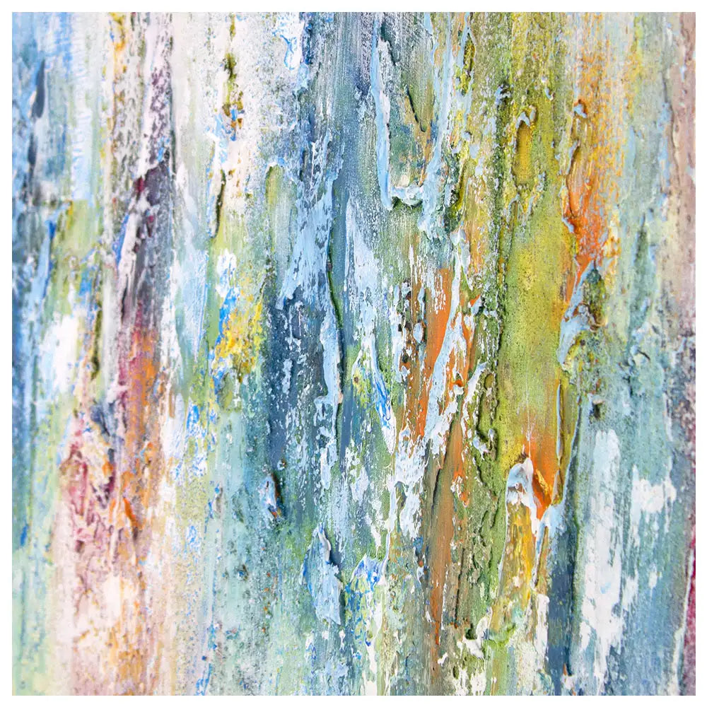 Cuadro abstracto de colores con textura pintado a mano