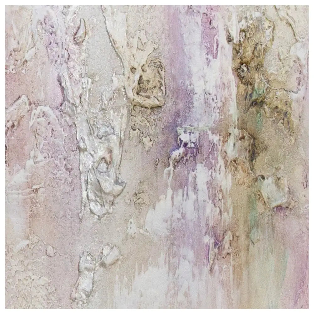 Cuadro pintado a mano con relieve en tonos metálicos suaves