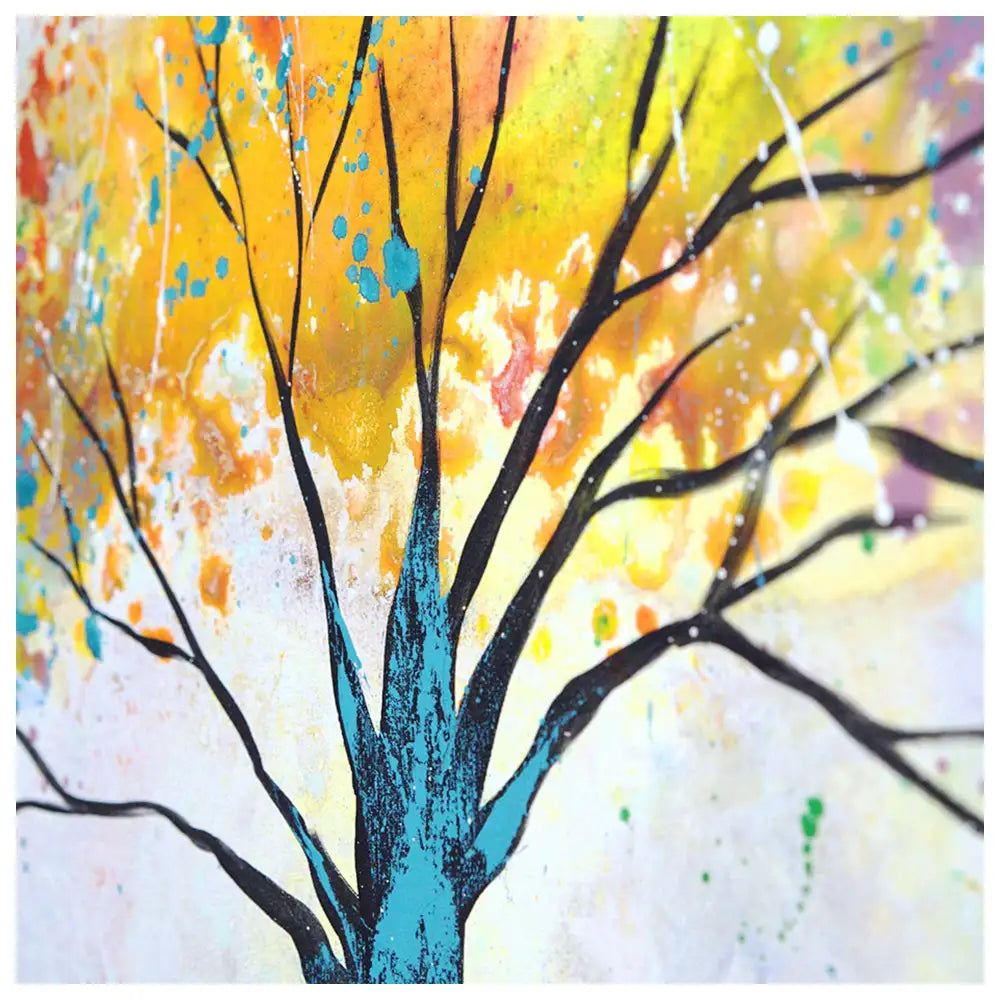 Cuadro Árbol de la Vida Pintado a Mano con Relieve Artesanal