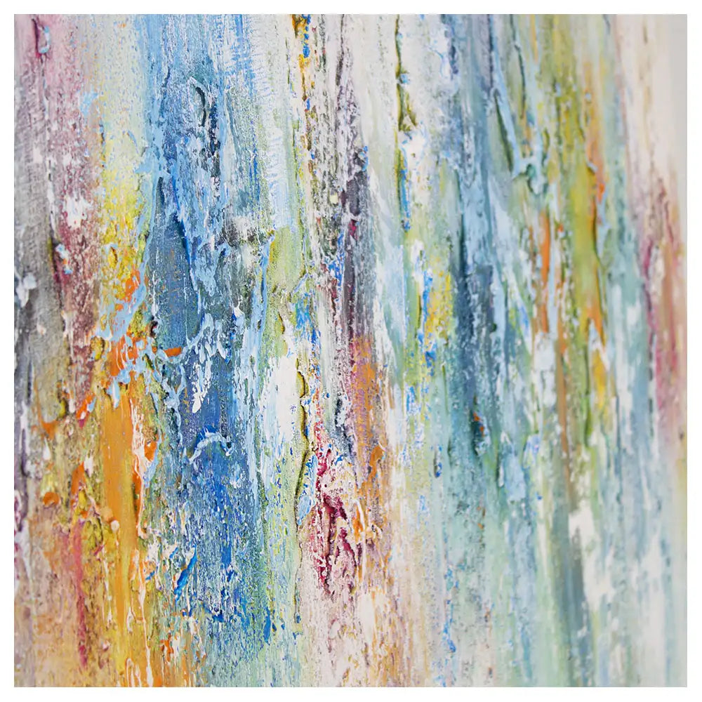 Cuadro abstracto de colores con textura pintado a mano