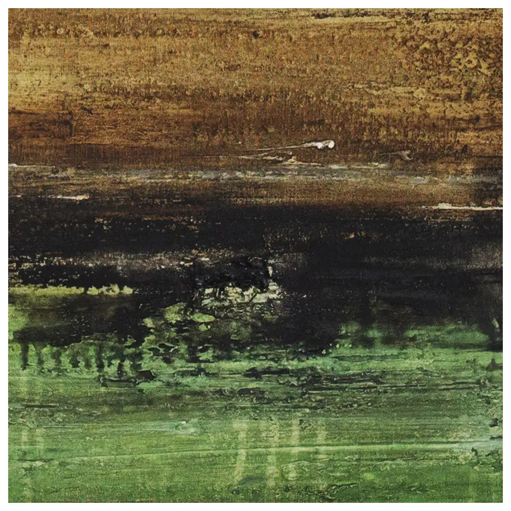 Cuadro pintado a mano moderno con contraste en tonos tierra y verde