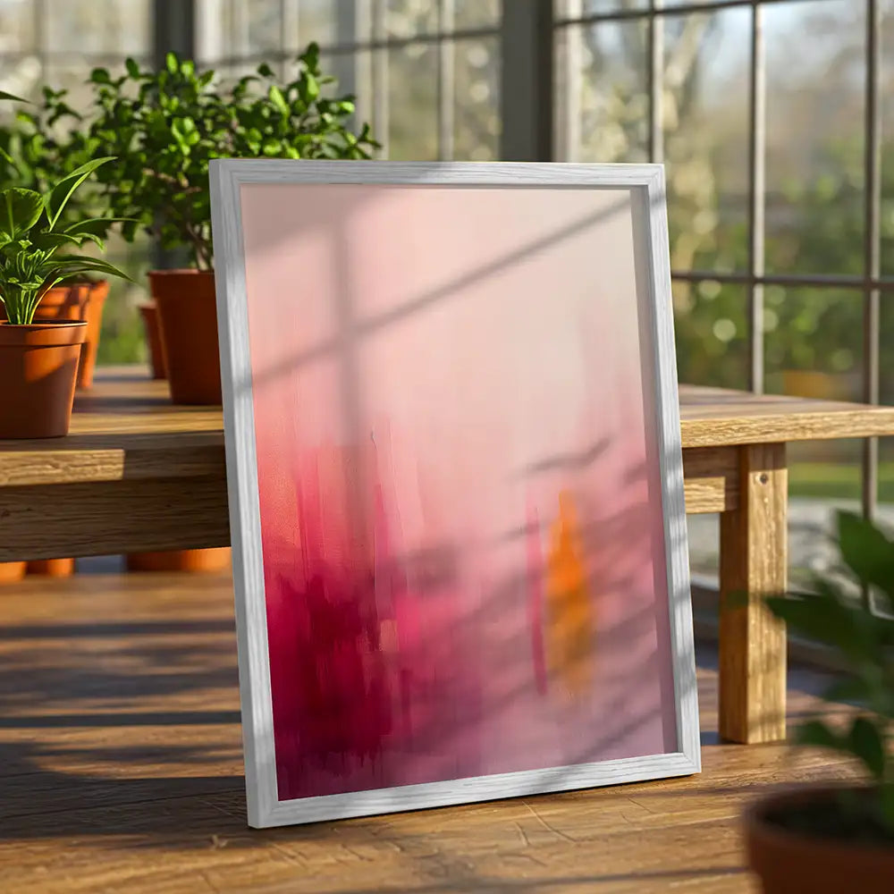 Cuadro abstracto con tonos intensos y emoción contenida