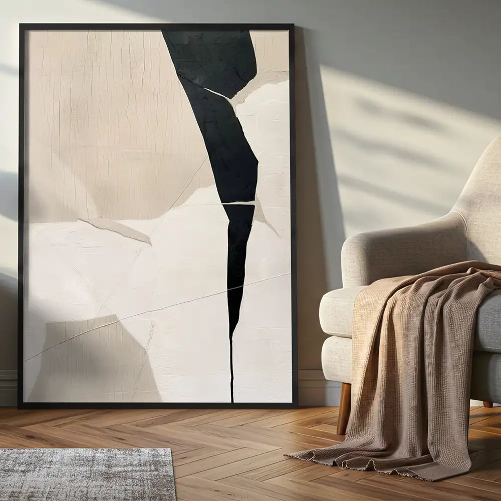 Cuadro en blanco y negro | Geometría que tensiona el equilibrio