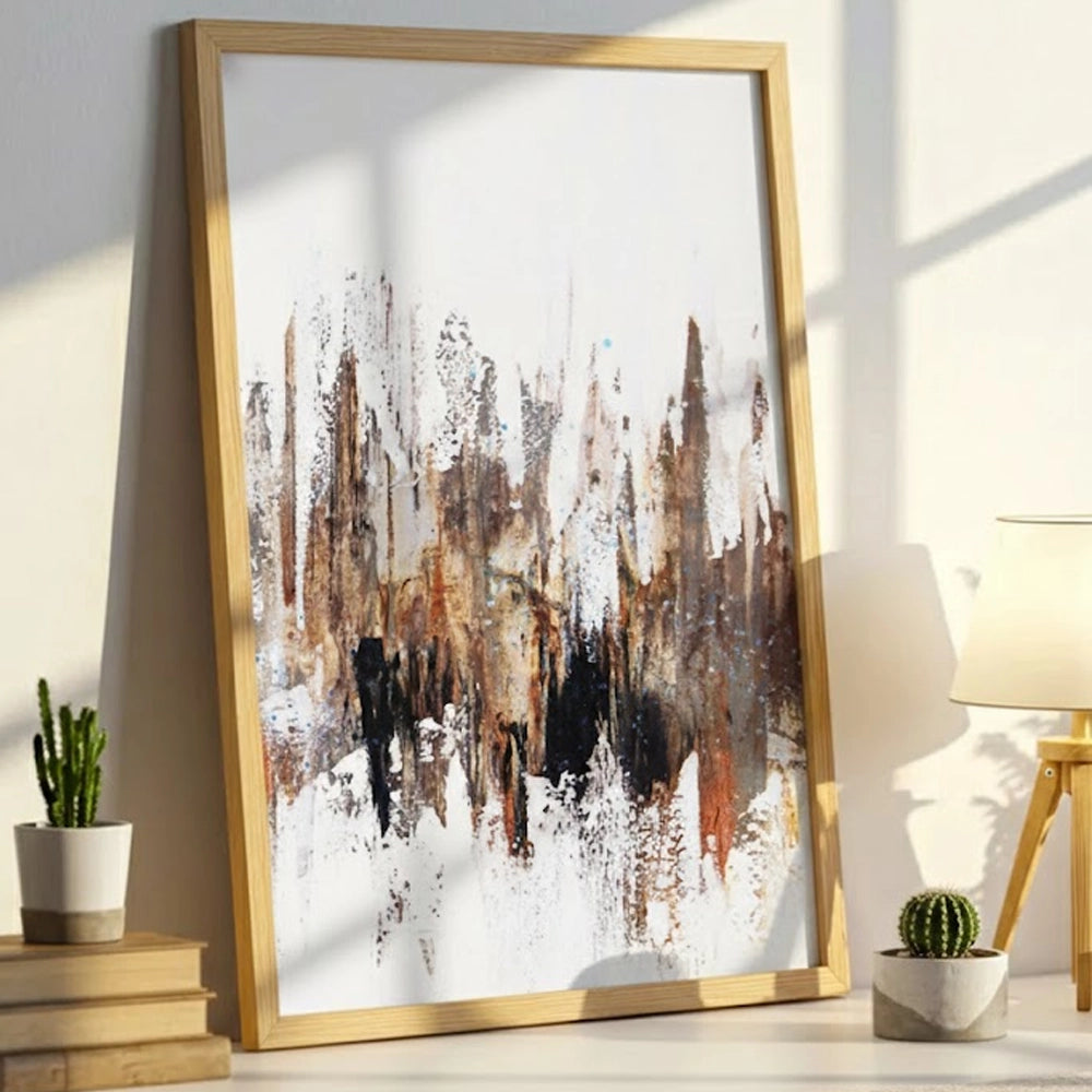 Cuadro moderno abstracto en formato díptico vertical