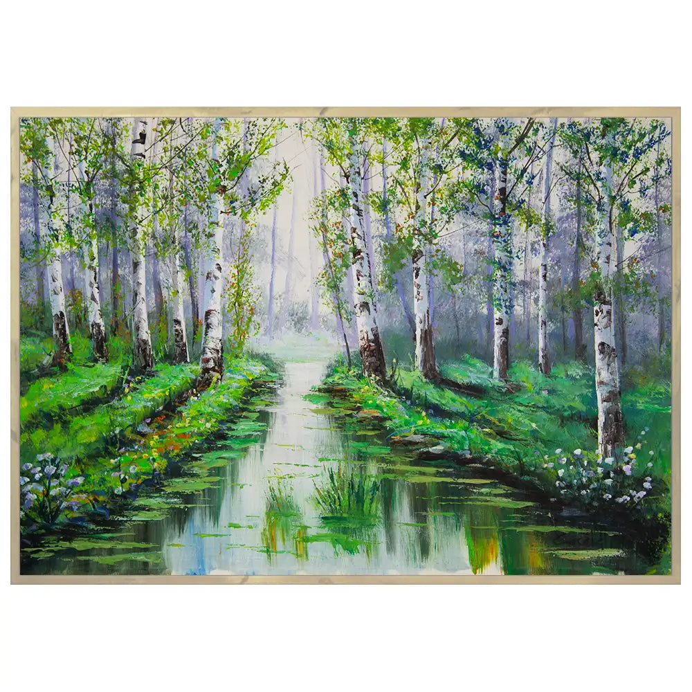 Reflejo del bosque en calma | Cuadros por encargo