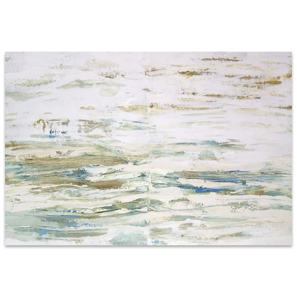 Cuadro pintado a mano inspirado en el mar abstracto contemporáneo