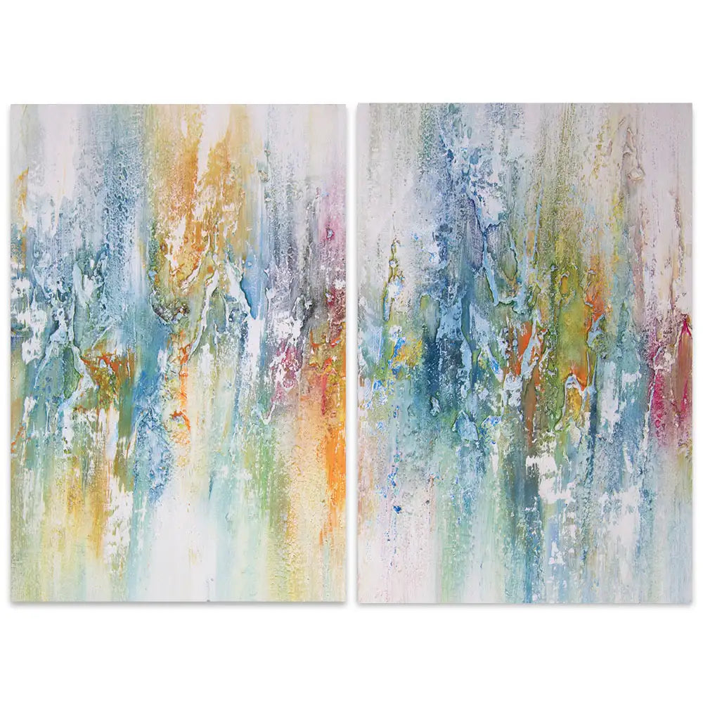 Cuadro abstracto de colores con textura pintado a mano