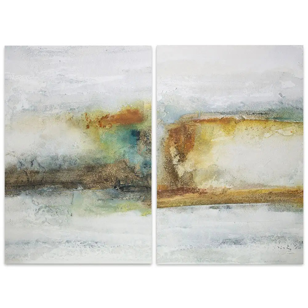 Cuadro pintado a mano original con textura en tonos oxidados