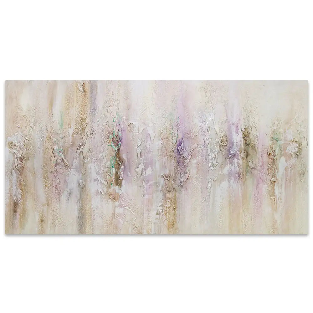 Cuadro pintado a mano con relieve en tonos metálicos suaves