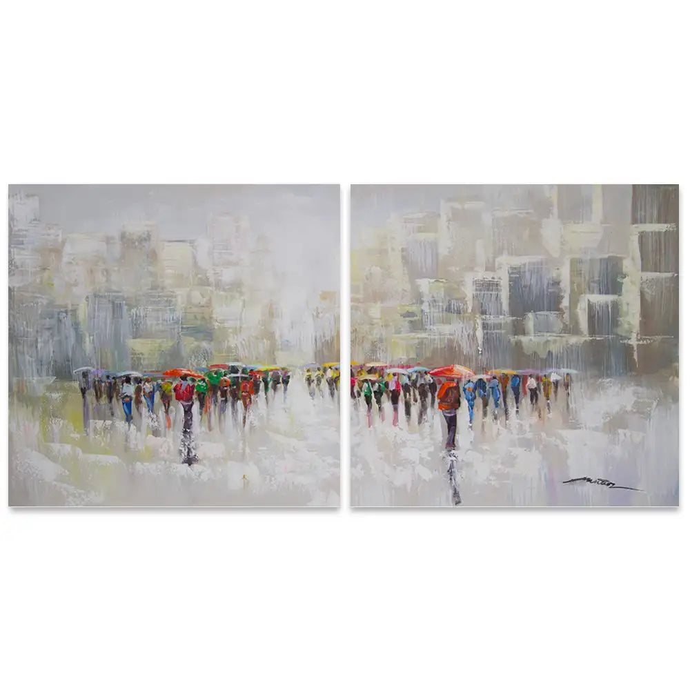 Cuadros abstractos y modernos | Figuras urbanas en movimiento