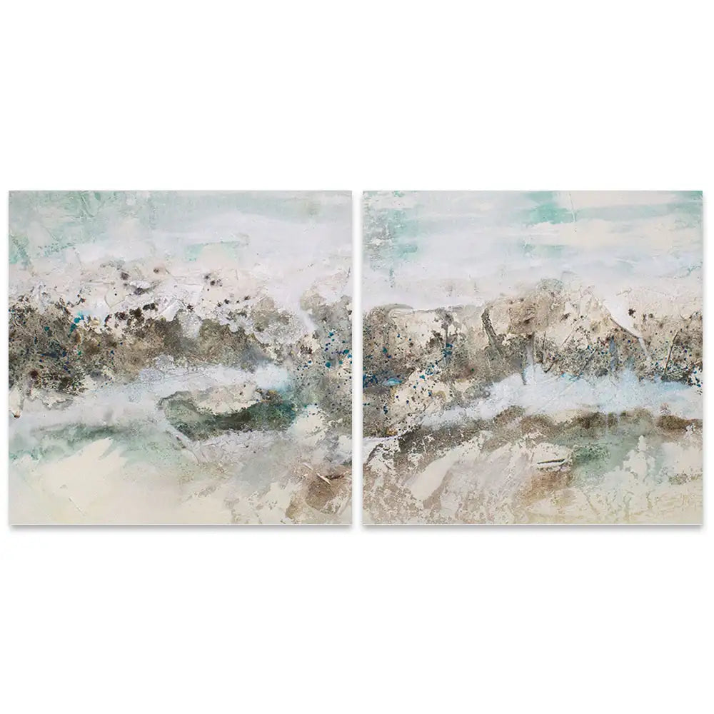 Cuadro abstracto pintado a mano con textura oceánica