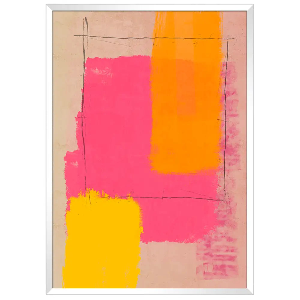 Cuadro de emoción en marco blanco