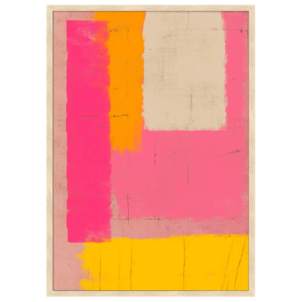 Cuadro colorido en marco blanco