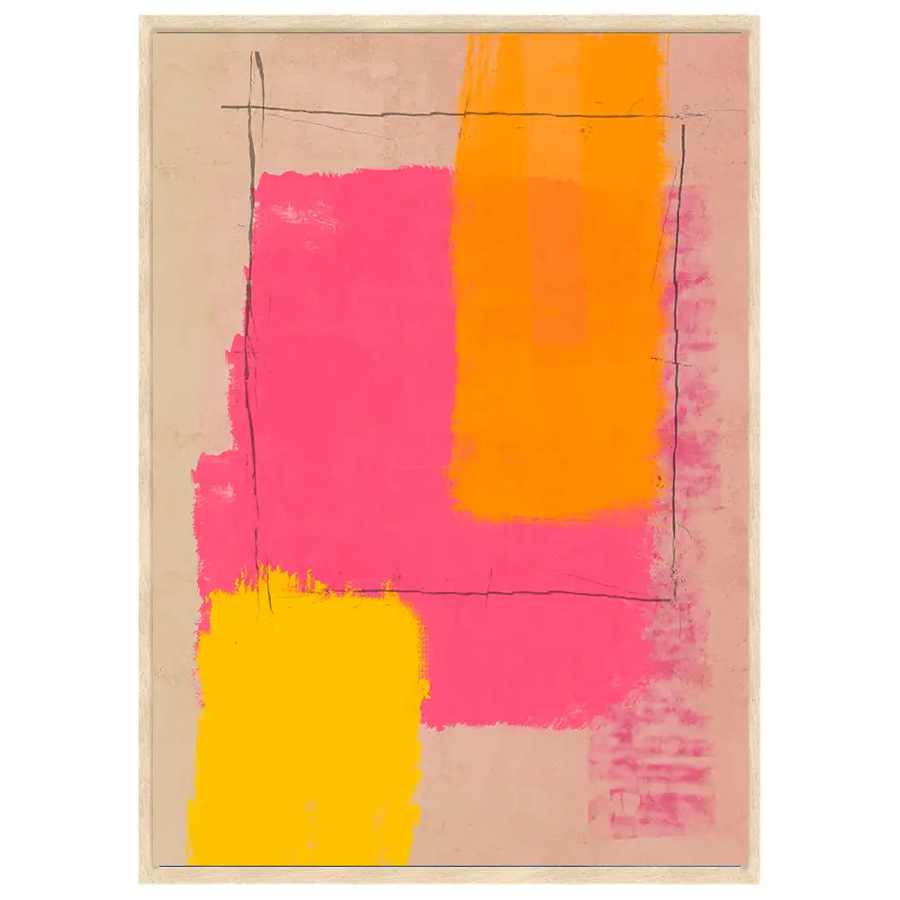 Cuadro alegre en marco de madera