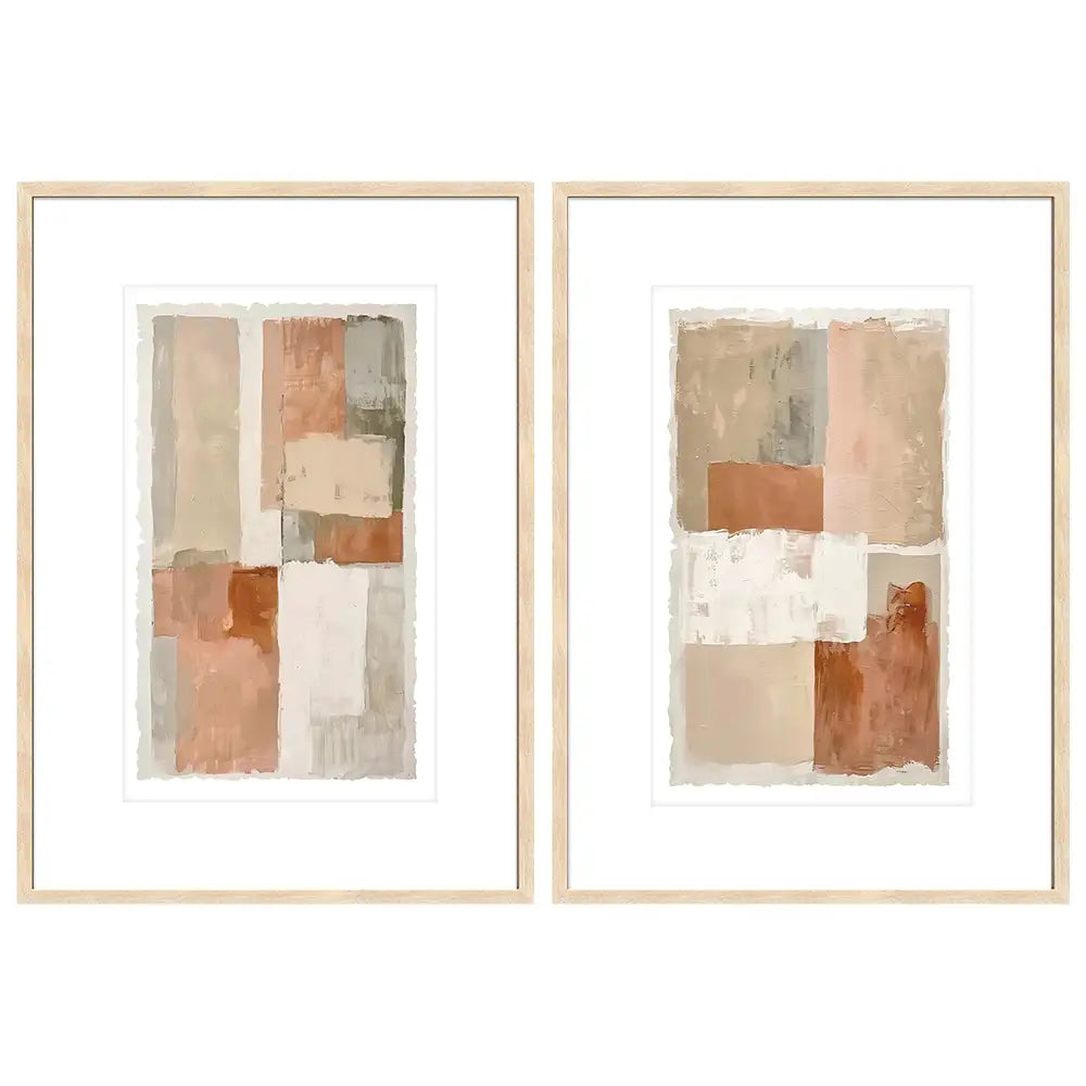 Cuadros abstractos con paspartú | Tonos tierra