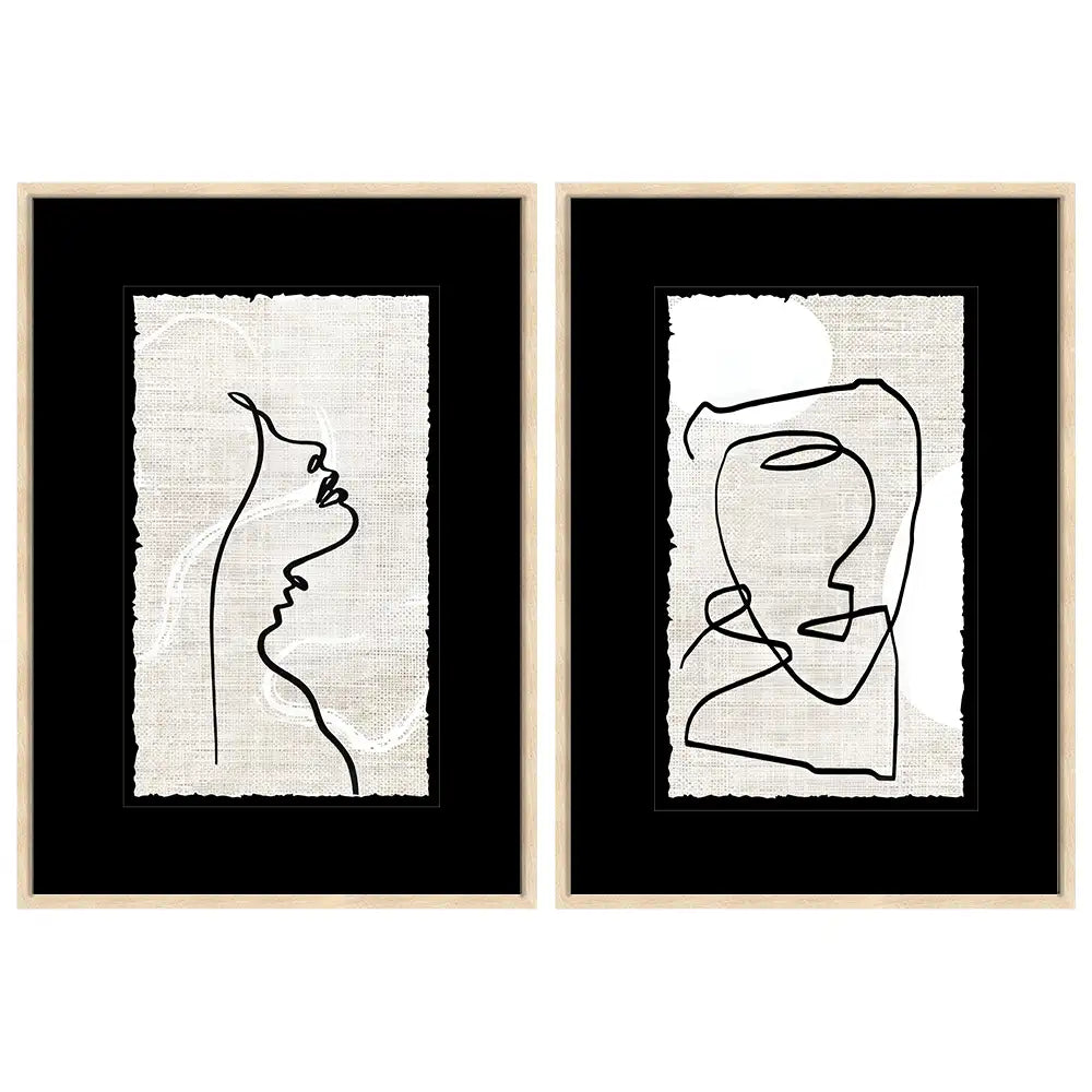 Cuadros en blanco y negro con paspartú | Arte lineal