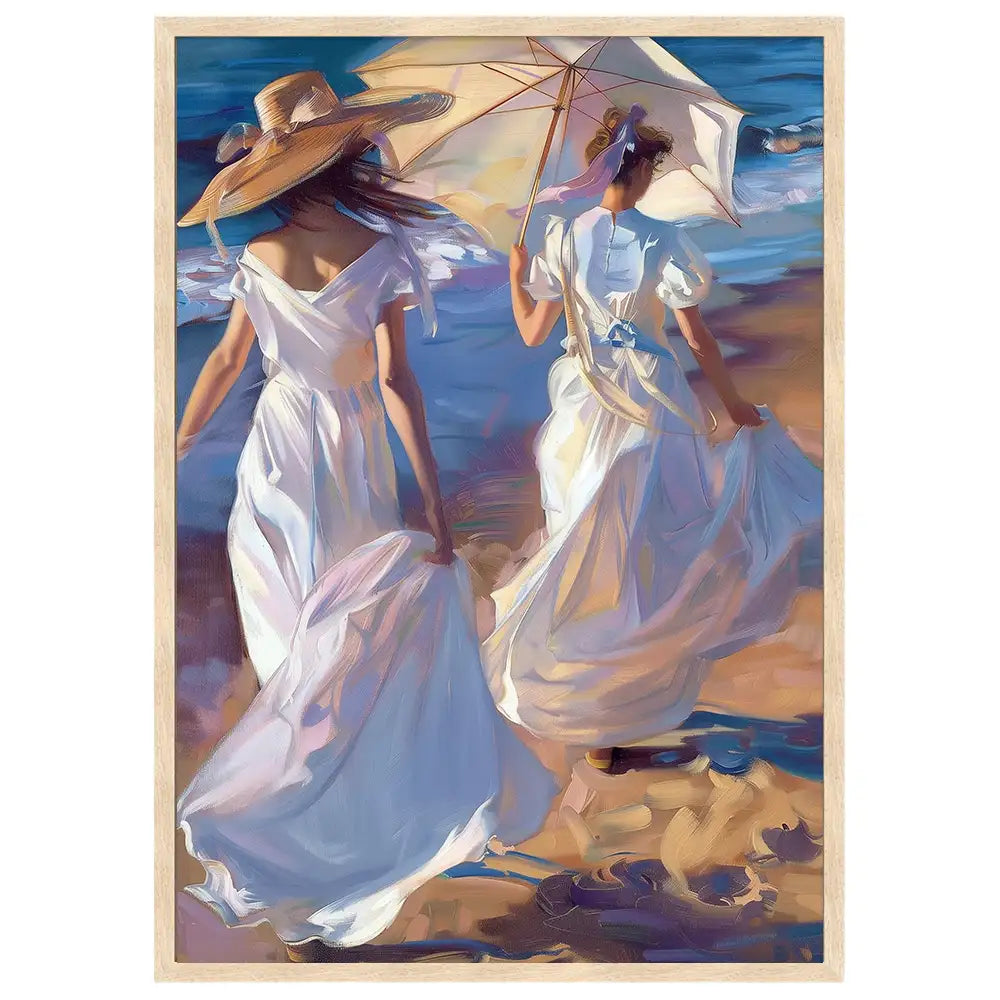 Cuadro decorativo con mujeres en la playa | Estilo icónico