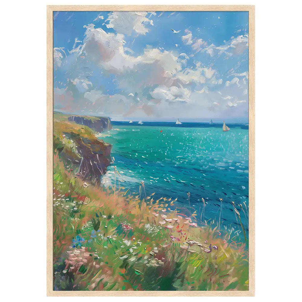 Cuadro de paisaje marino basado en cuadros famosos