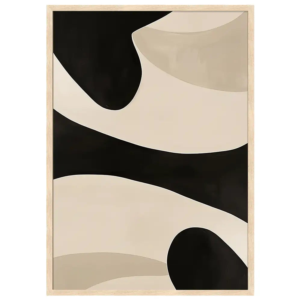 Cuadro minimalista abstracto negro y arena | Tensión armónica