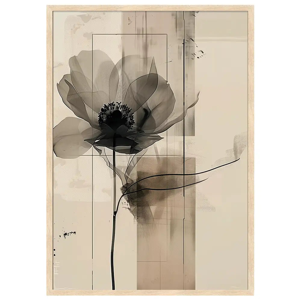 Cuadro de flores grandes con estilo artístico y moderno