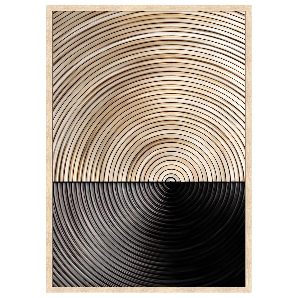 Cuadros geométricos abstractos modernos en tonos arena y negro