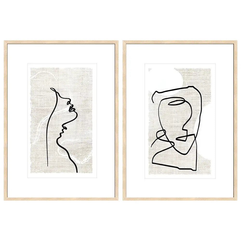 Cuadros en blanco y negro con paspartú | Arte lineal