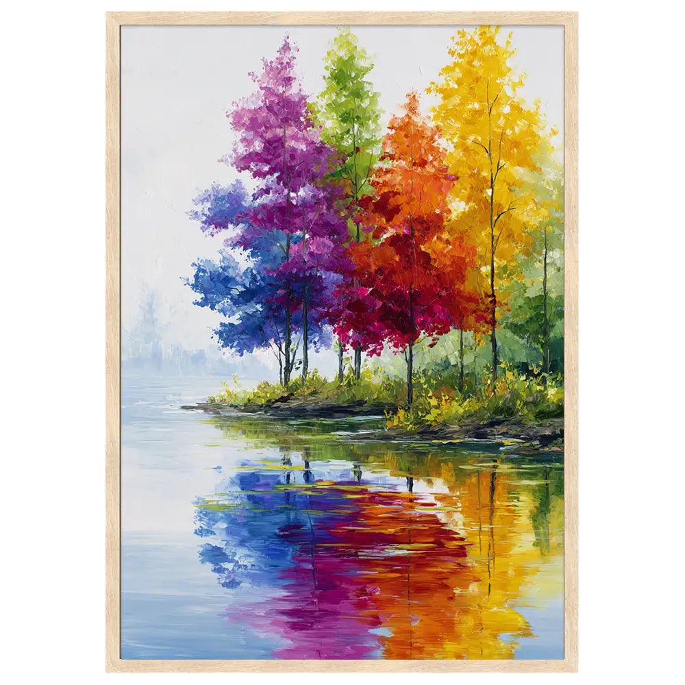 Cuadro paisaje moderno en colores del arcoíris | Estilo Contemporáneo