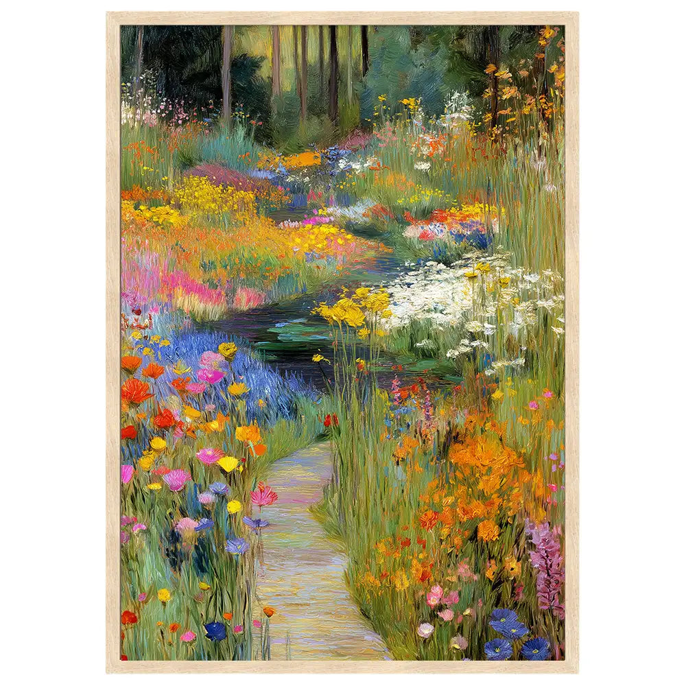 Cuadro de jardín floral inspirado en cuadros famosos