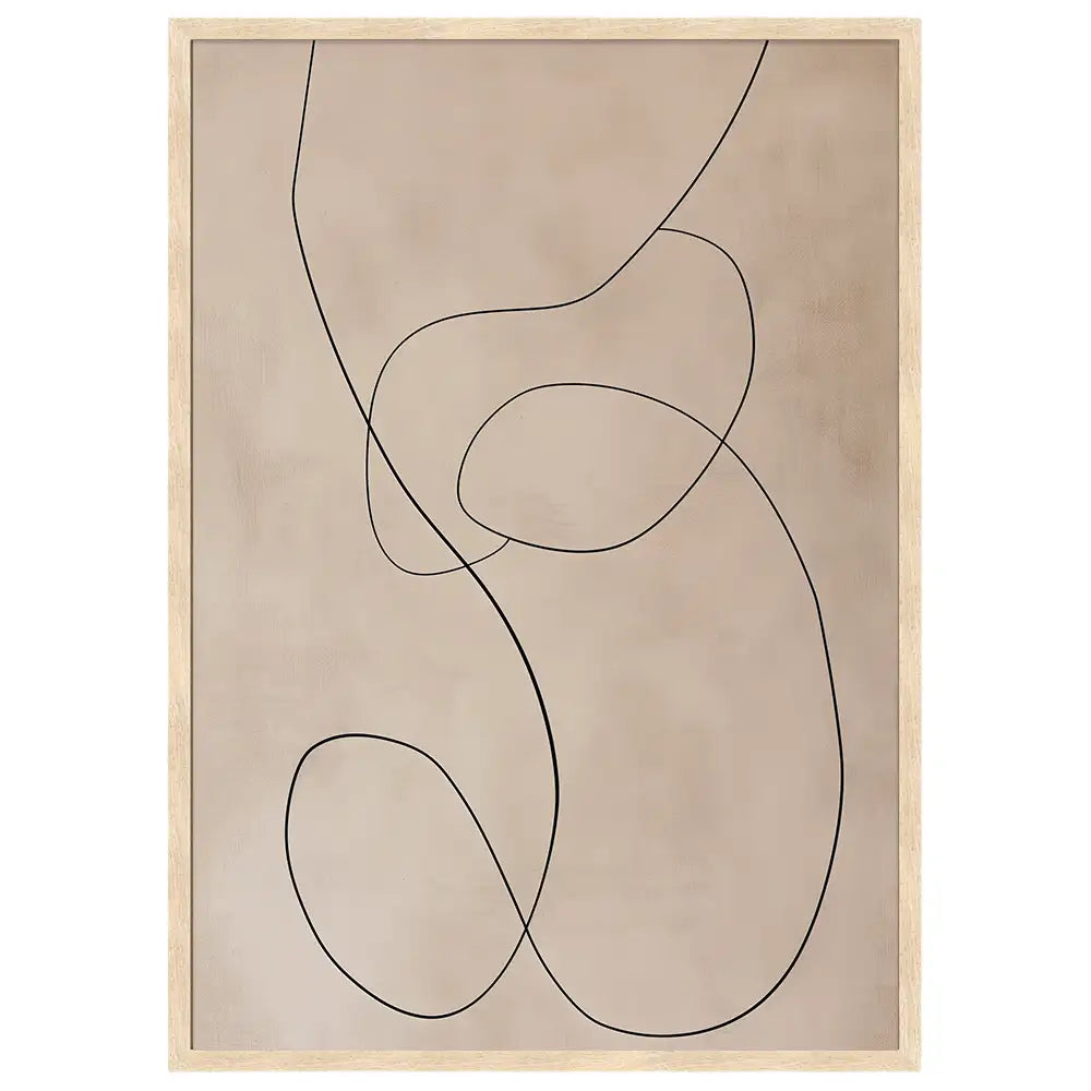 Cuadro minimalista abstracto en beige | Trazos con armonía