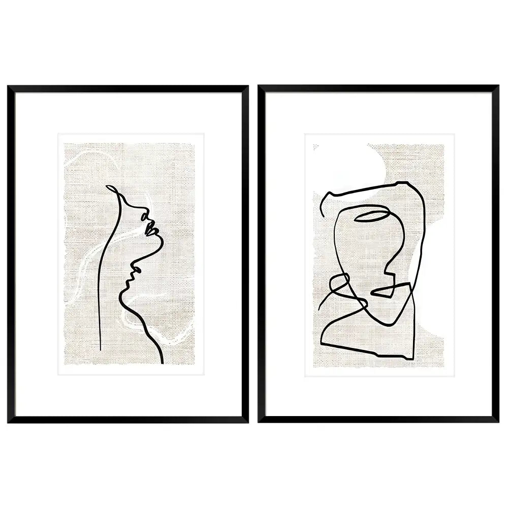 Cuadros en blanco y negro con paspartú | Arte lineal