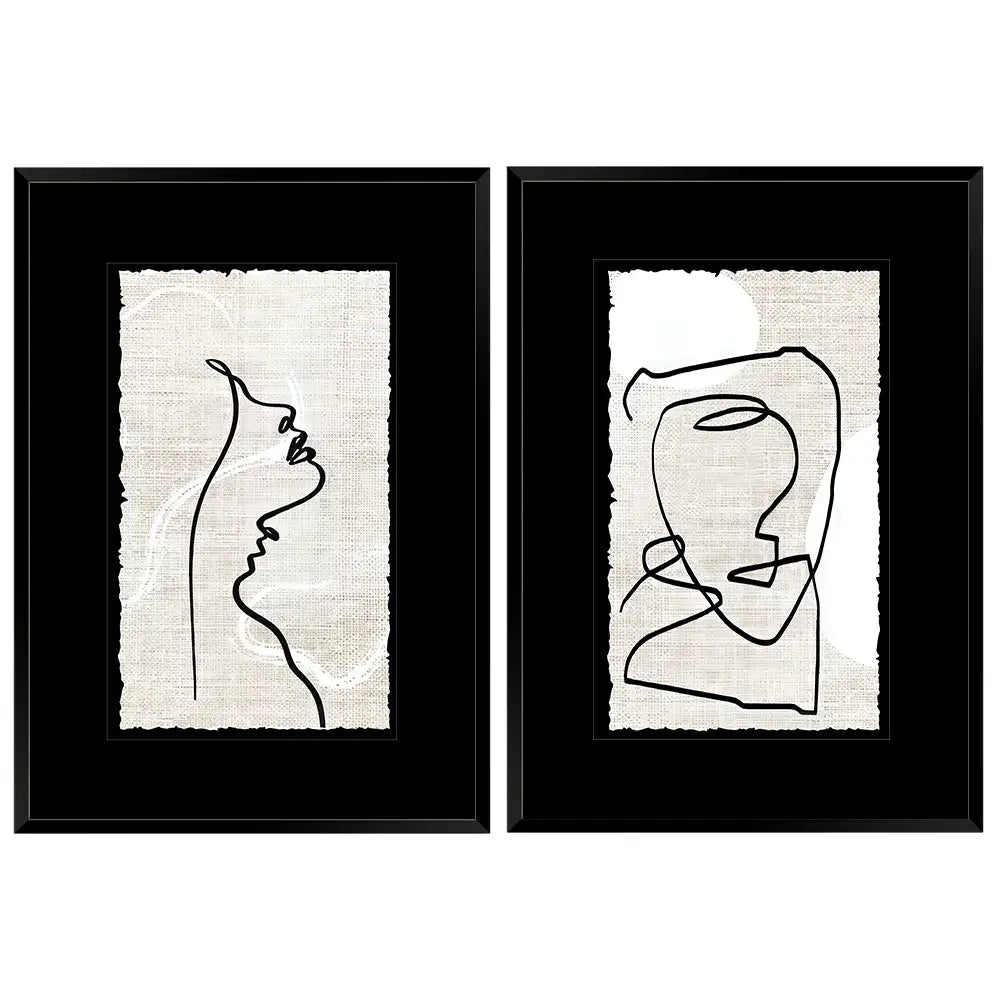 Cuadros en blanco y negro con paspartú | Arte lineal