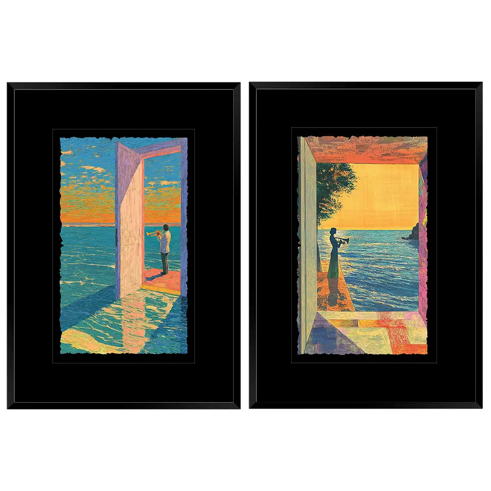 Cuadros decorativos con paspartú | Coloridos