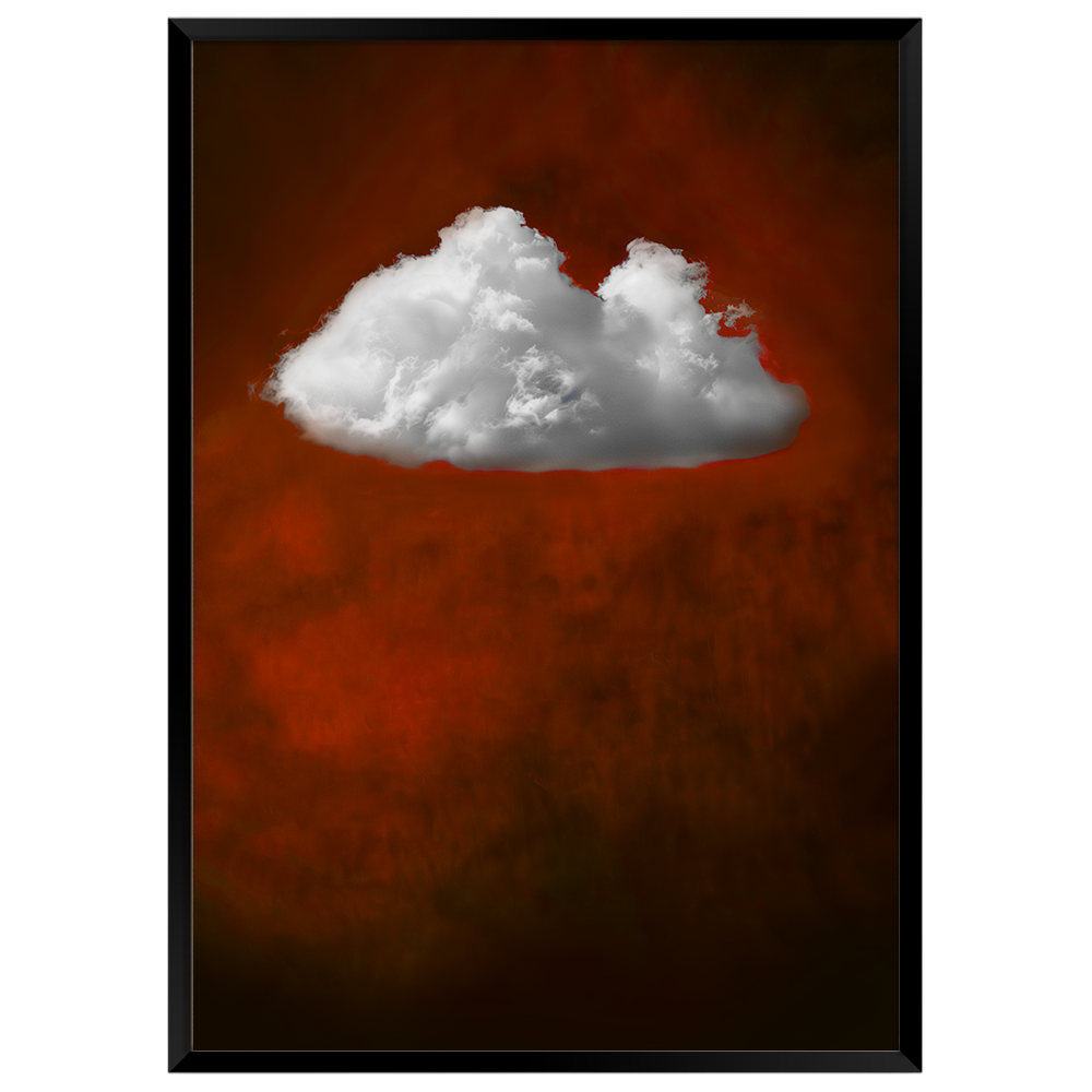 Cuadro abstracto | Terracota y nube blanca