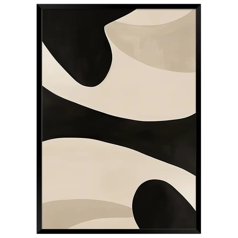 Cuadro minimalista abstracto negro y arena | Tensión armónica