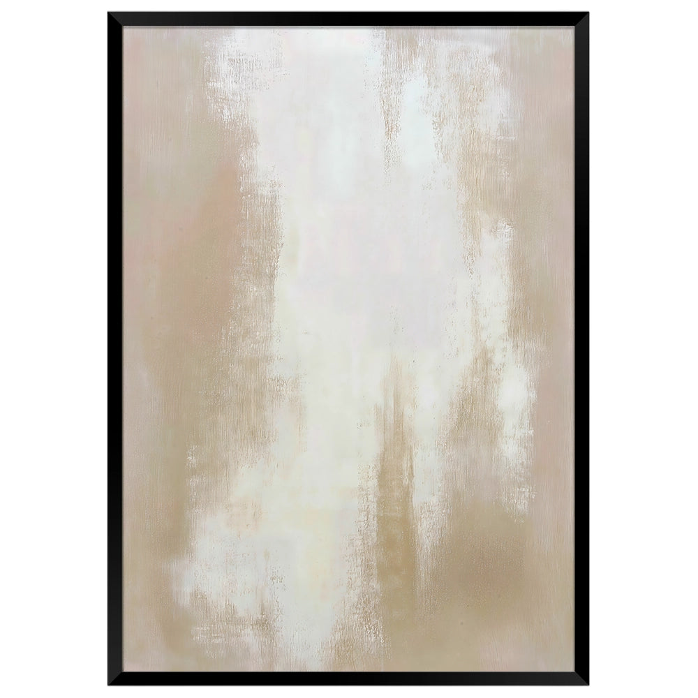Cuadro abstracto blanco y beige | Textura en calma