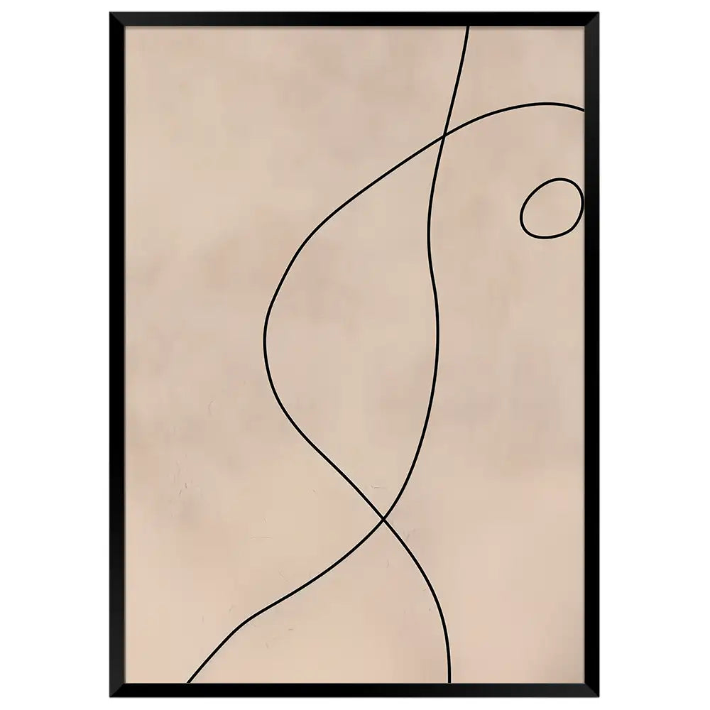 Cuadro minimalista abstracto con línea curva | Elegancia que respira