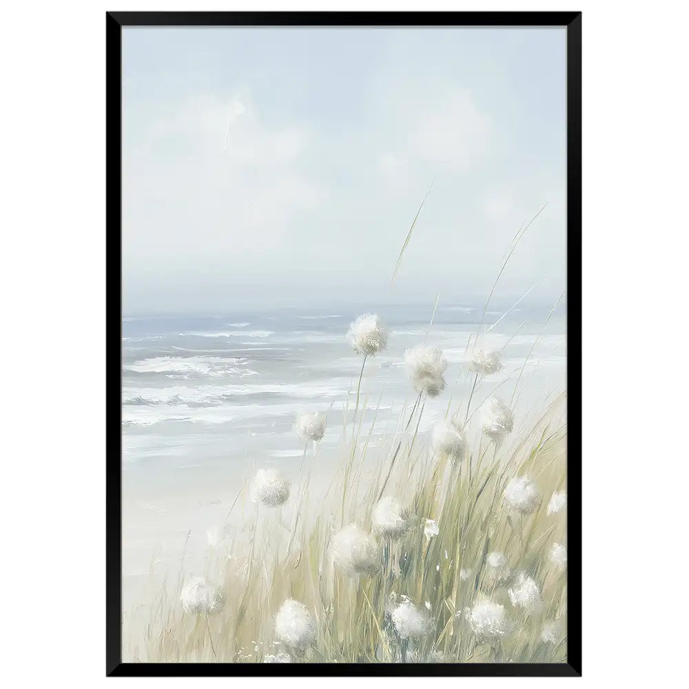 Cuadros enmarcados de playa y flores | Tonos Suaves