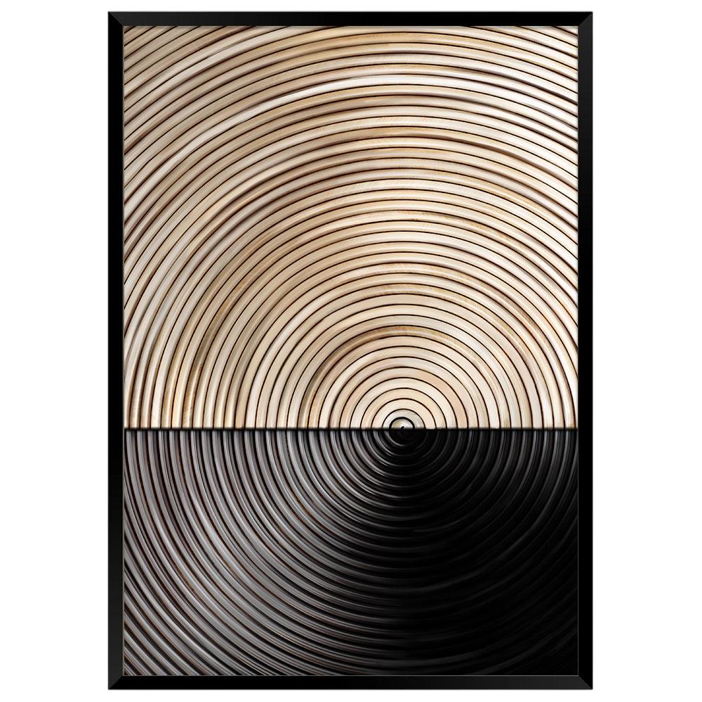 Cuadros geométricos abstractos modernos en tonos arena y negro