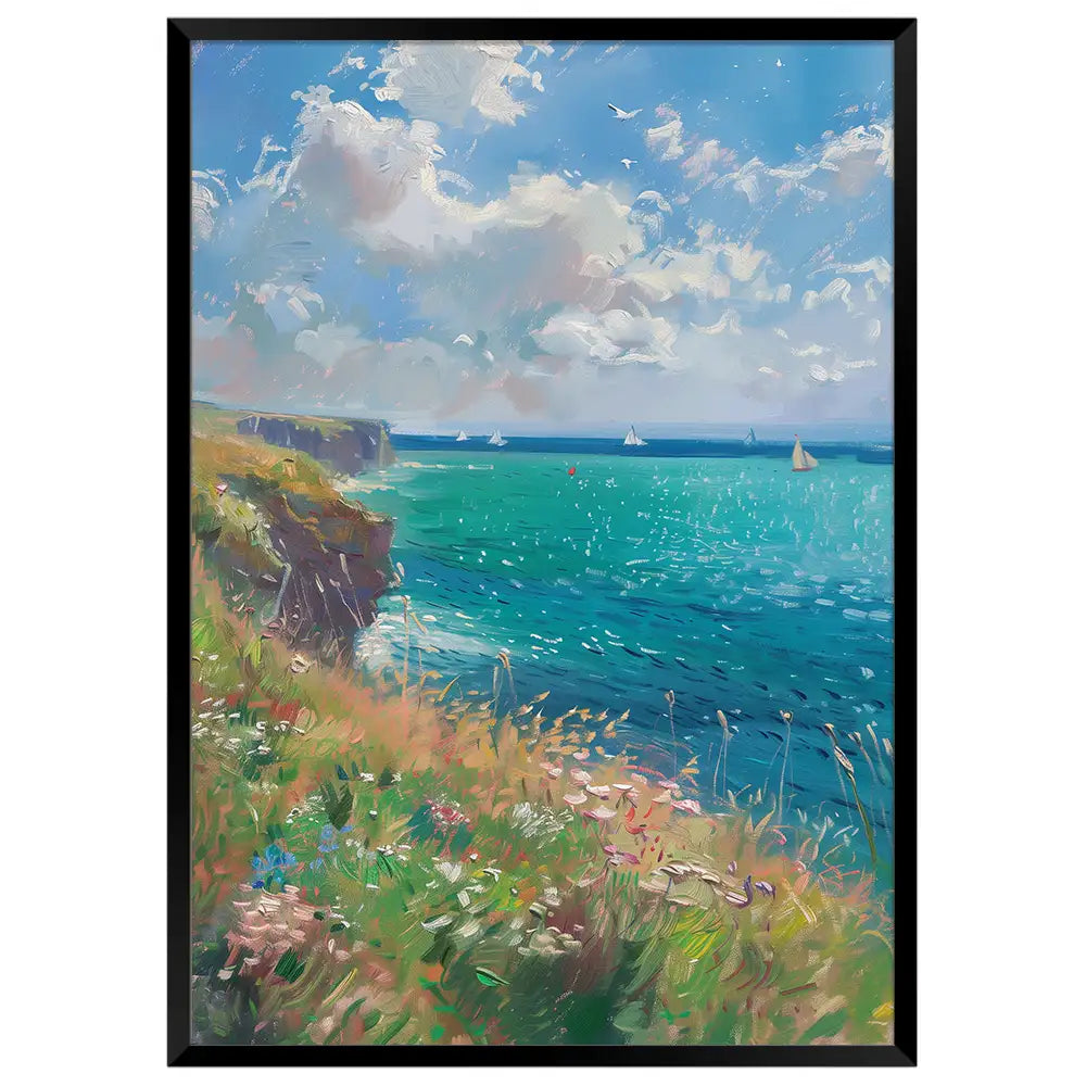 Cuadro de paisaje marino basado en cuadros famosos