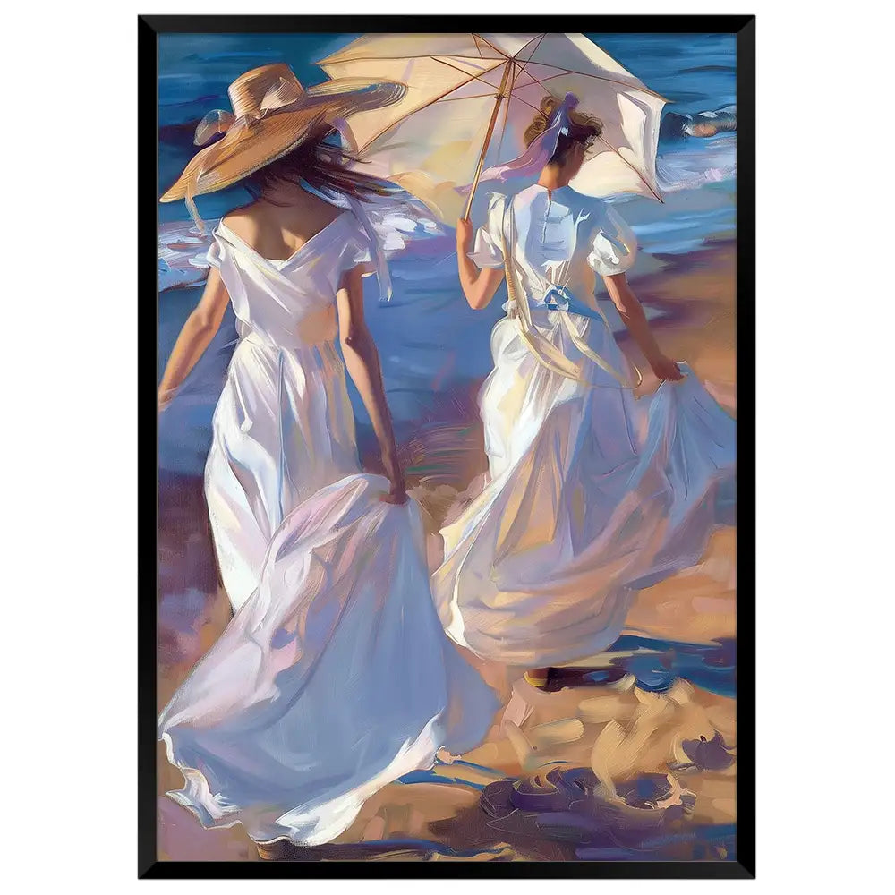 Cuadro decorativo con mujeres en la playa | Estilo icónico