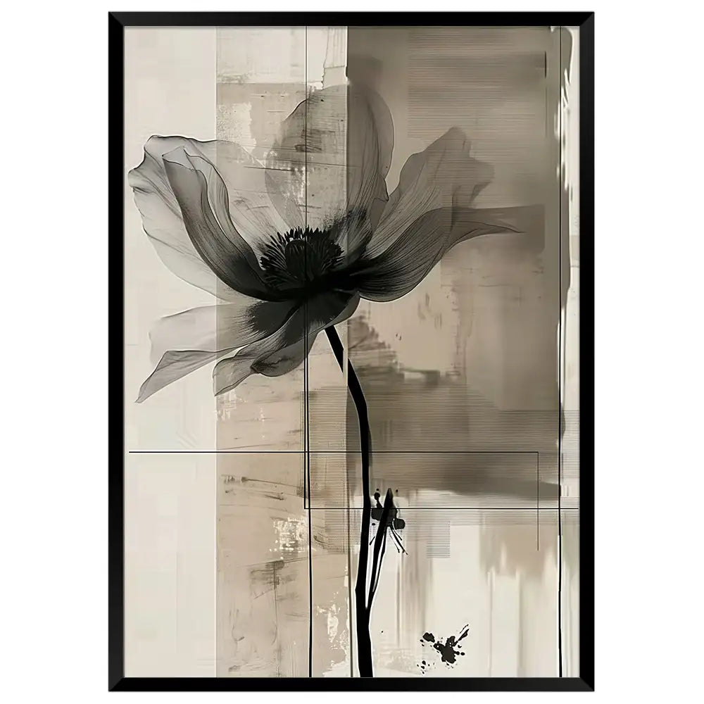Cuadro moderno de flores grandes para sala moderna y elegante