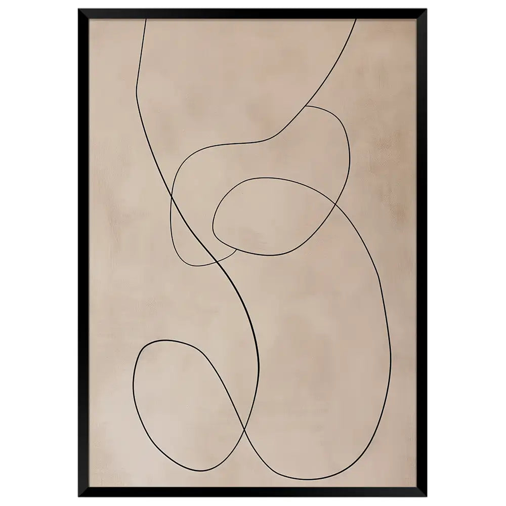 Cuadro minimalista abstracto en beige | Trazos con armonía