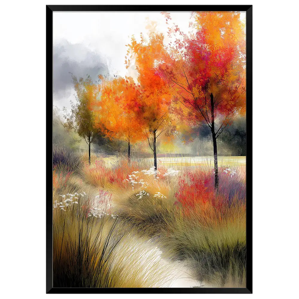 Cuadros de naturaleza con árboles y flores | Inspiración acuarela