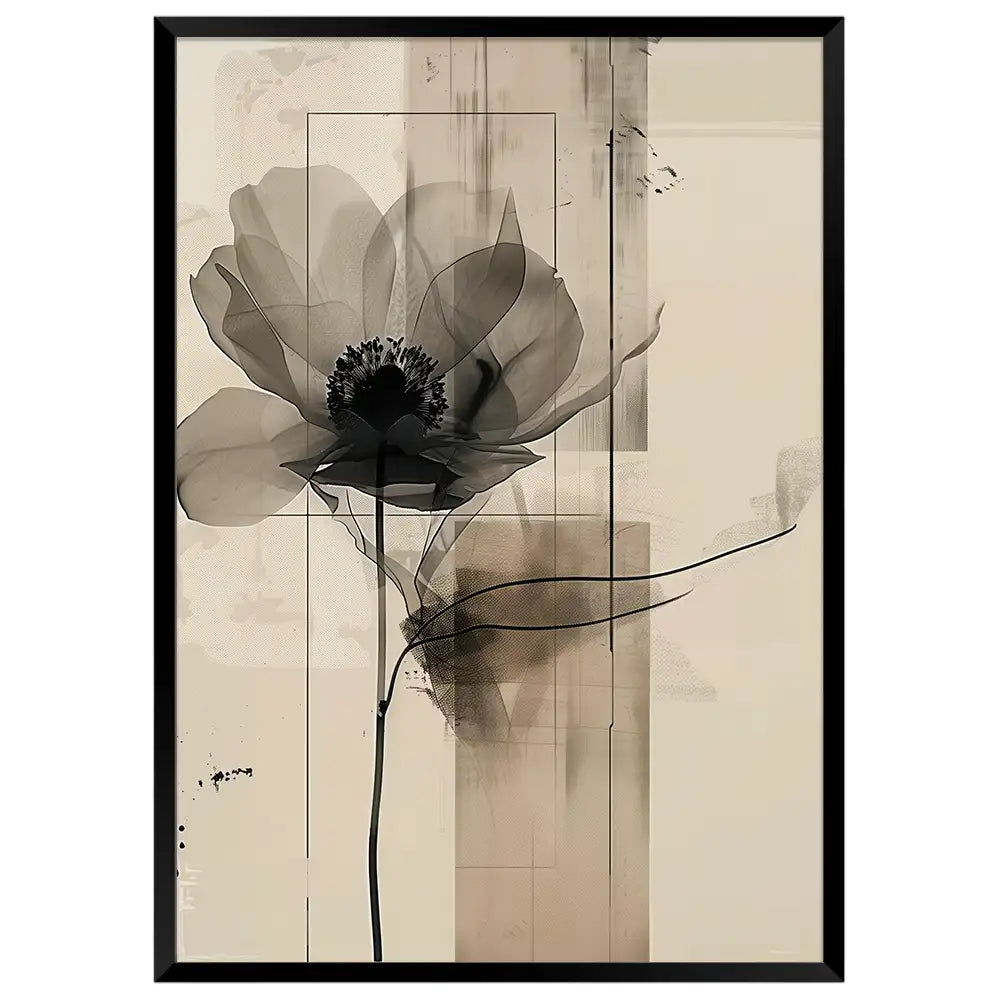 Cuadro de flores grandes con estilo artístico y moderno